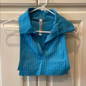 Urban Outfitters Blue Collared Crop Top